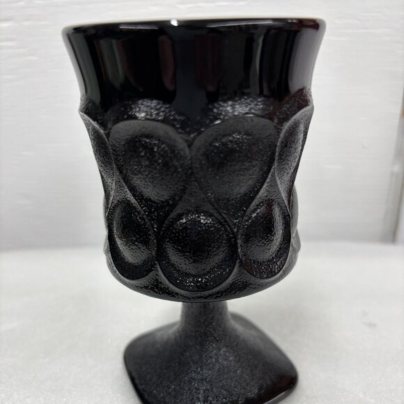 1970’s Noritake Spotlight Vintage Ebony Black Glass Goblets Set of Six (6) RARE - Picture 1 of 11